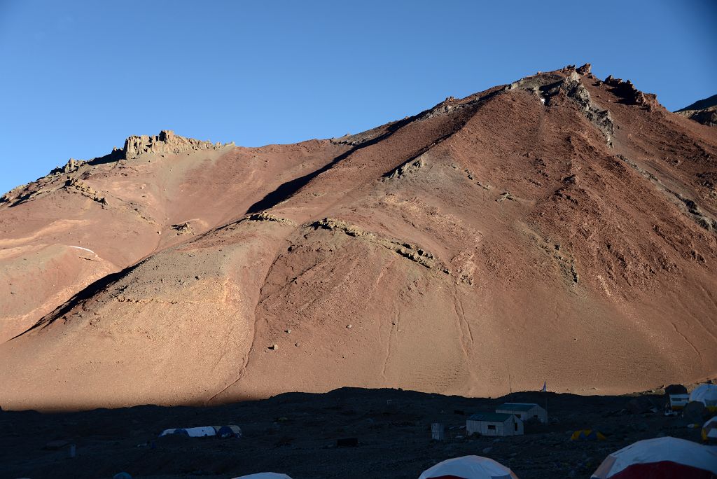 14 Cerro Colorado Burns Red Just Before Sunset From Aconcagua Plaza Argentina Base Camp 4200m